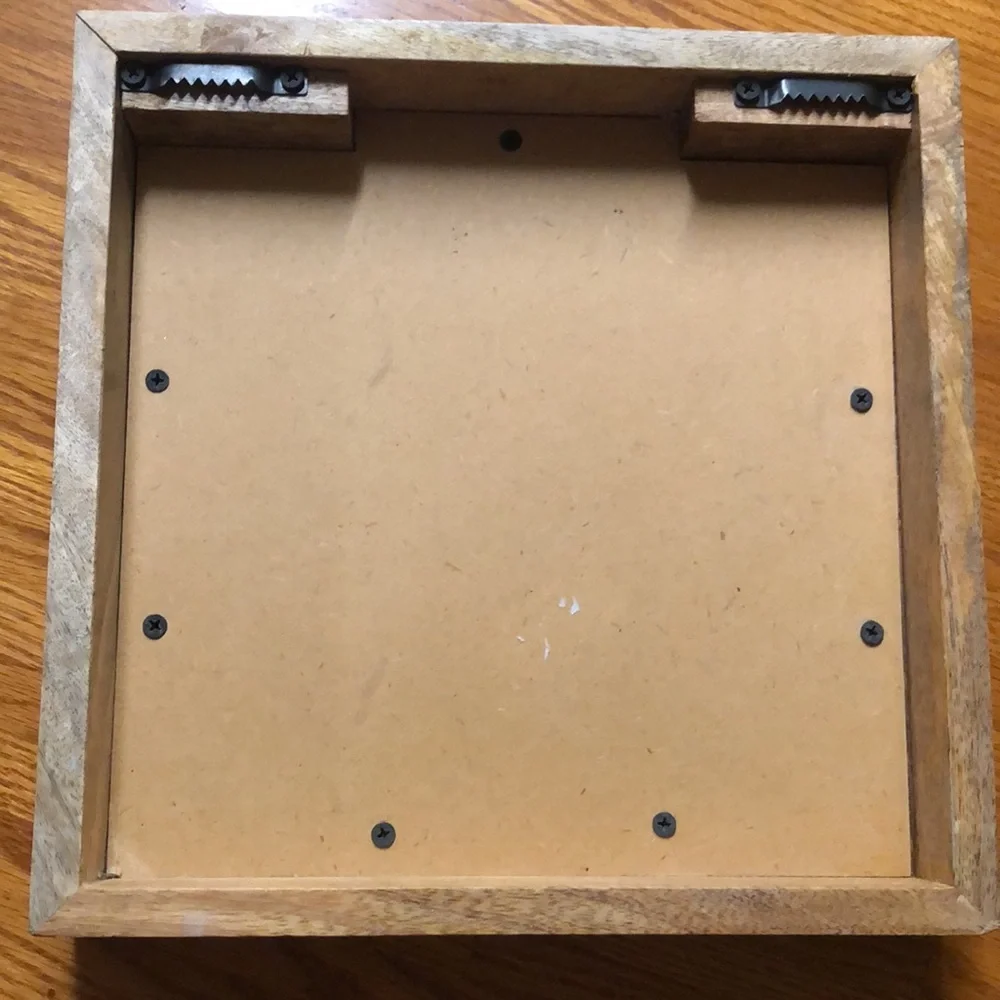Square Wood and Faux Bone Mirror - Threshold 12” x 12”